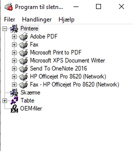 Delete printer driver